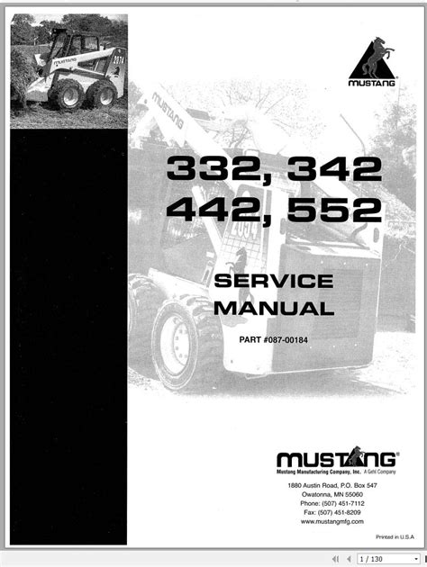 mustang 442 skid steer manual|mustang 342 skid steer repair.